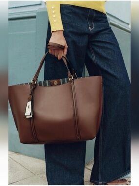 Zara Collection 2024 Faux Leather Tote Bag Like New
